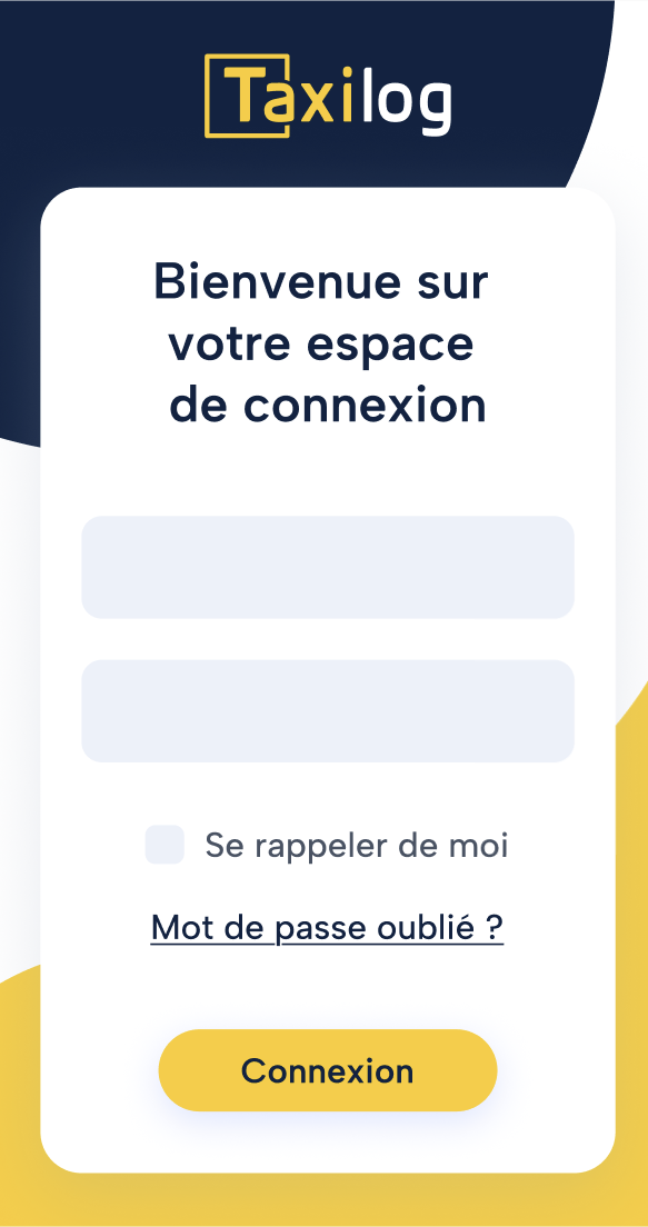 Espace de connexion Taxilog sur téléphone